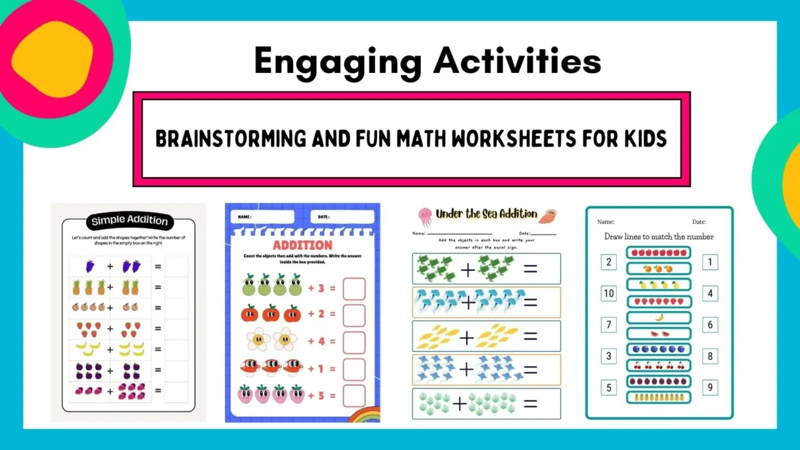 Engaging fun math worksheets for kids