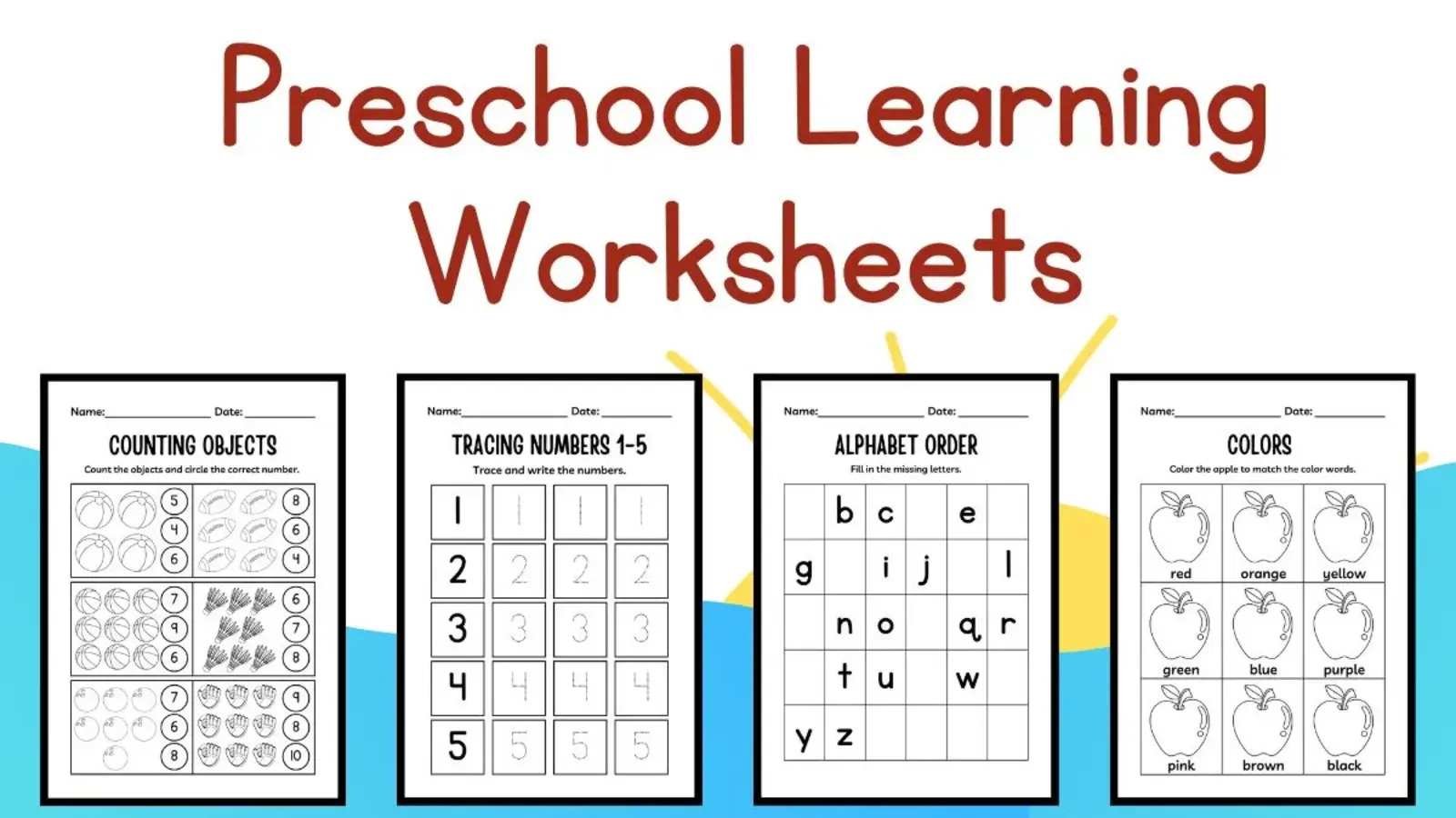 Preschool learning worksheets
