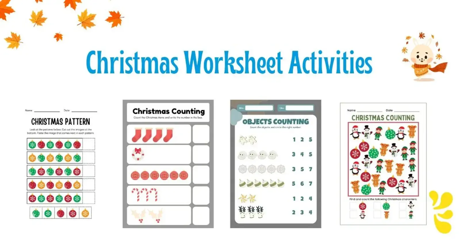 Christmas-themed worksheet activities