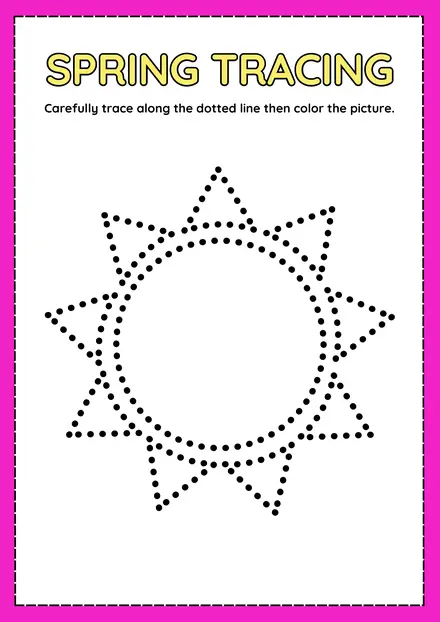 Spring tracing star worksheet